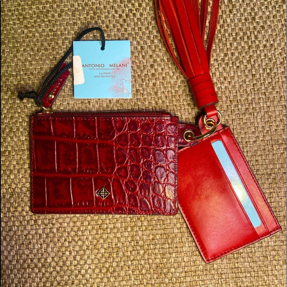 NWT Antonio Melani RFID Protected Wristlet Trio